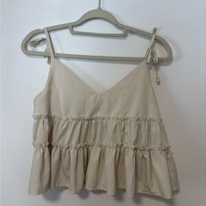 Chic Cream Ruffle Camisole